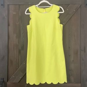 J.Crew Lime Green Scalloped Mini Dress, Size 8